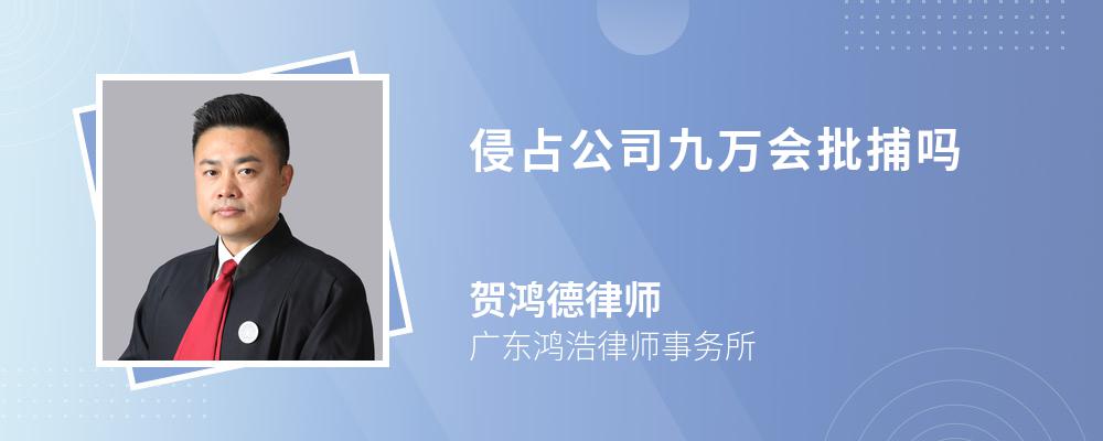 侵占公司九万会批捕吗