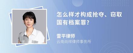 怎么样才构成抢夺、窃取国有档案罪?