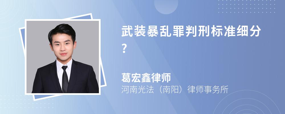 武装暴乱罪判刑标准细分?