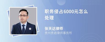 职务侵占6000元怎么处理