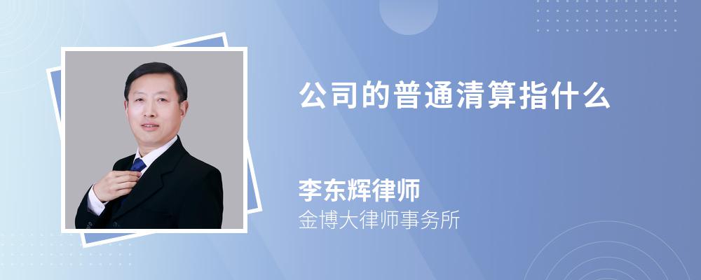 公司的普通清算指什么