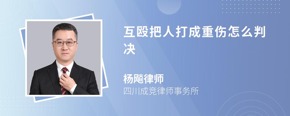 互殴把人打成重伤怎么判决