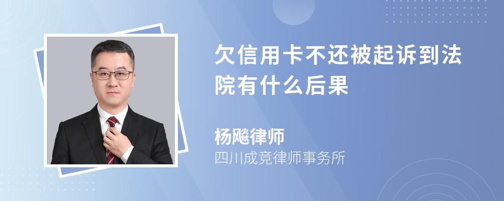 欠信用卡不还被起诉到法院有什么后果