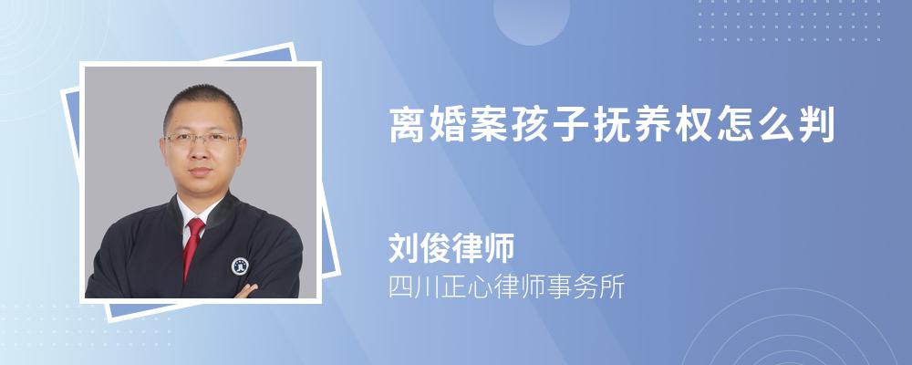 离婚案孩子抚养权怎么判