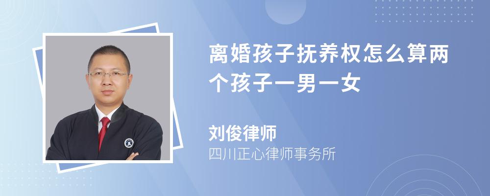 离婚孩子抚养权怎么算两个孩子一男一女