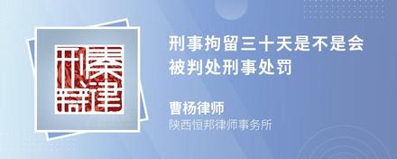 刑事拘留三十天是不是会被判处刑事处罚