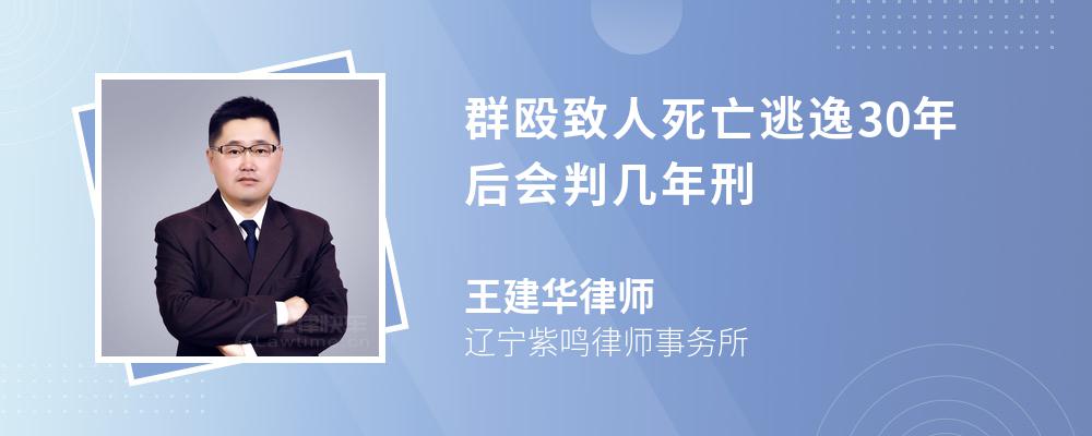 群殴致人死亡逃逸30年后会判几年刑