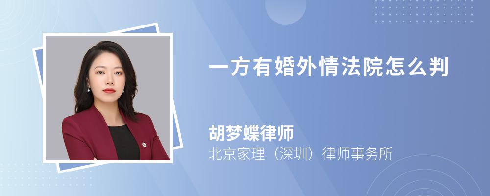 一方有婚外情法院怎么判