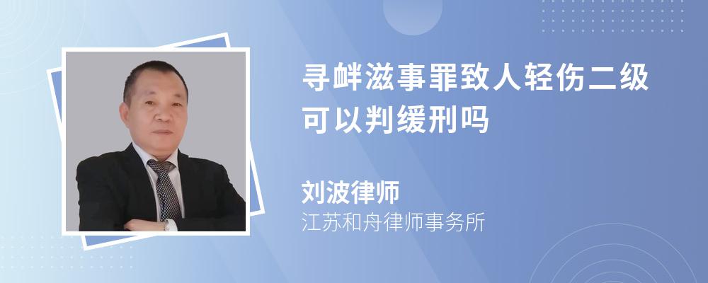 寻衅滋事罪致人轻伤二级可以判缓刑吗