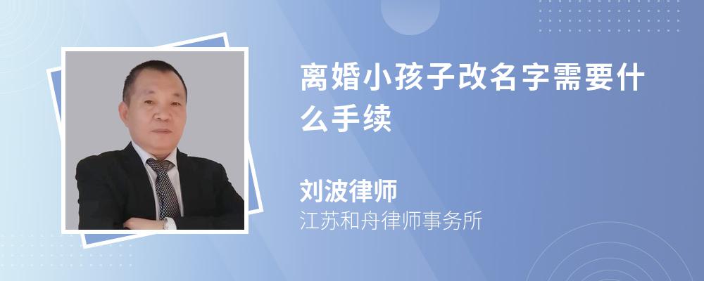 离婚小孩子改名字需要什么手续