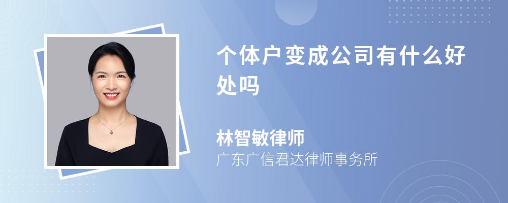 个体户变成公司有什么好处吗