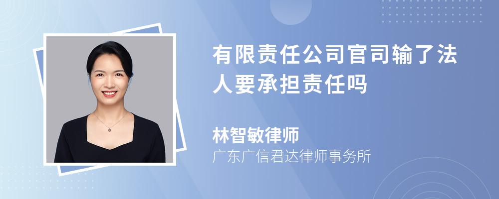 有限责任公司官司输了法人要承担责任吗