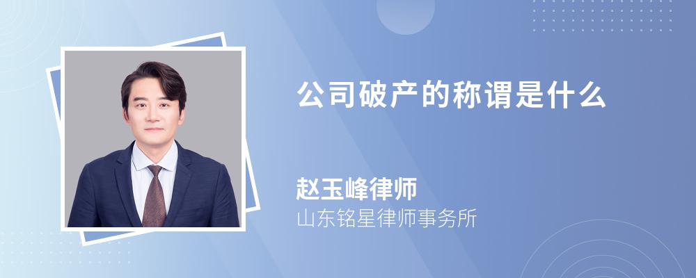 公司破产的称谓是什么