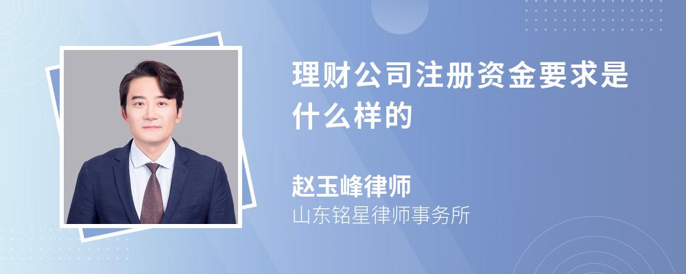 理财公司注册资金要求是什么样的