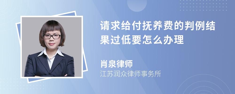 请求给付抚养费的判例结果过低要怎么办理