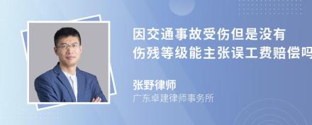 因交通事故受伤但是没有伤残等级能主张误工费赔偿吗