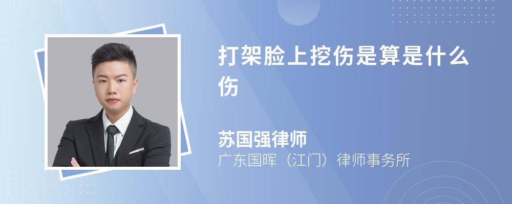 打架脸上挖伤是算是什么伤