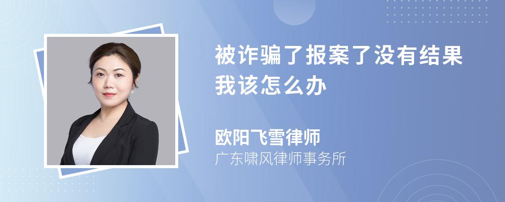 被诈骗了报案了没有结果我该怎么办