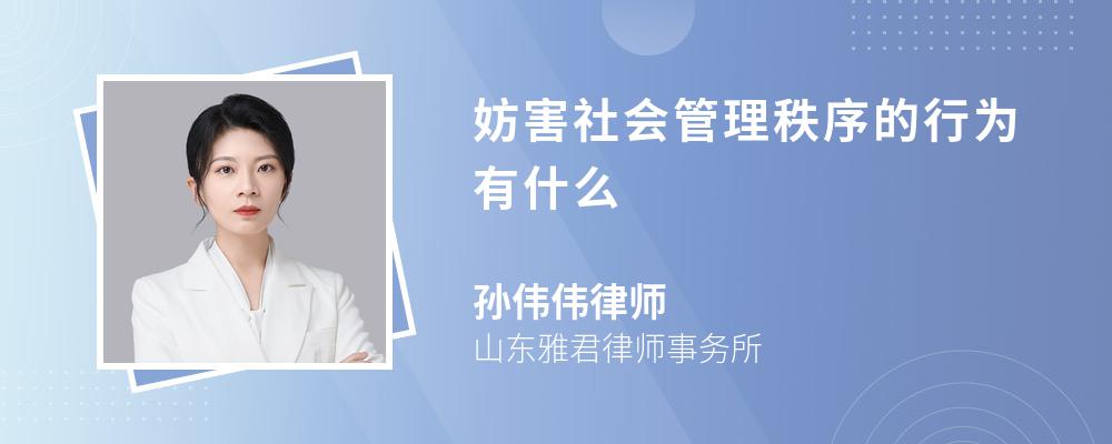 妨害社会管理秩序的行为有什么