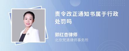 责令改正通知书属于行政处罚吗