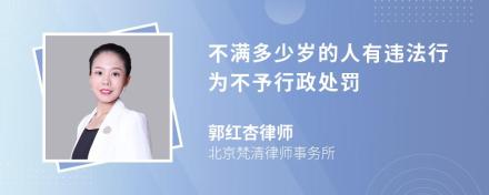 不满多少岁的人有违法行为不予行政处罚