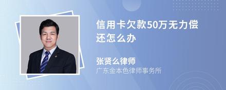 信用卡欠款50万无力偿还怎么办