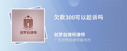 欠款300可以起诉吗