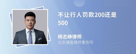 不让行人罚款200还是500