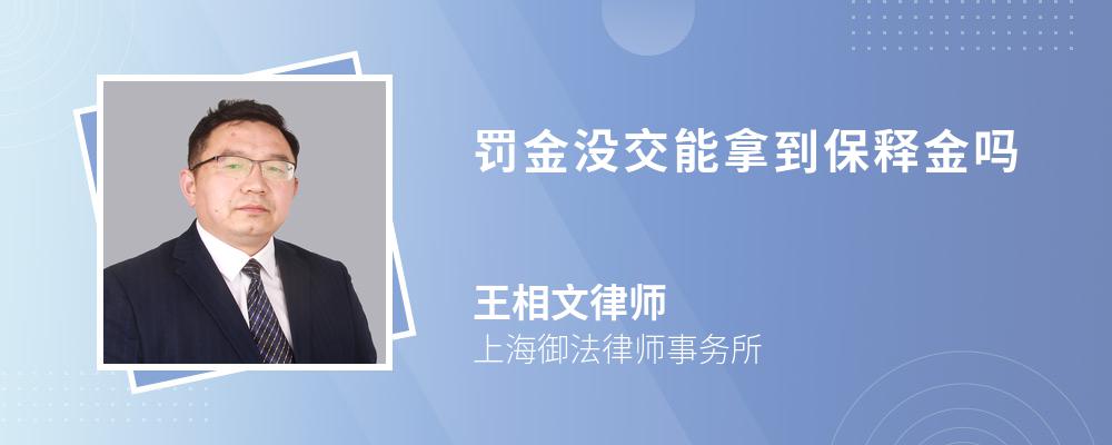 罚金没交能拿到保释金吗