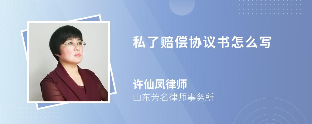 私了赔偿协议书怎么写