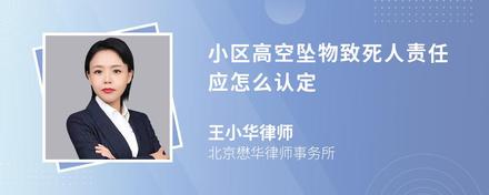 小区高空坠物致死人责任应怎么认定