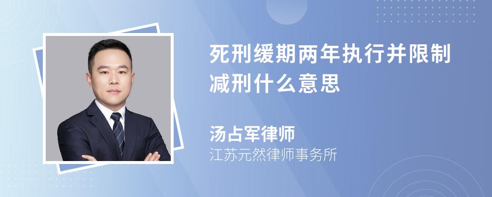 死刑缓期两年执行并限制减刑什么意思