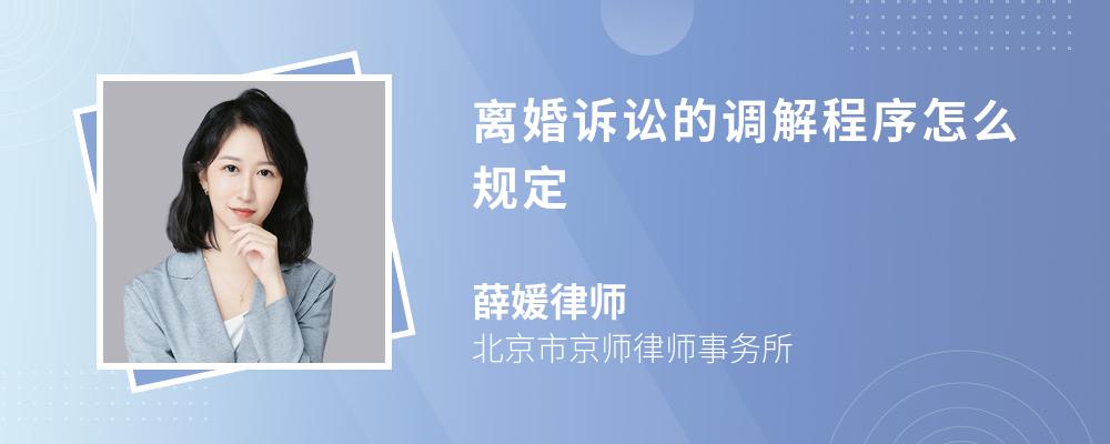 离婚诉讼的调解程序怎么规定