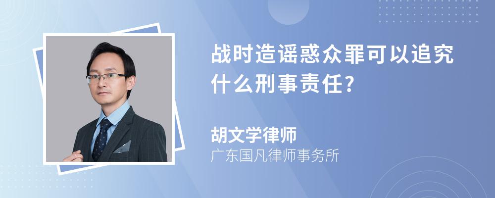 战时造谣惑众罪可以追究什么刑事责任?