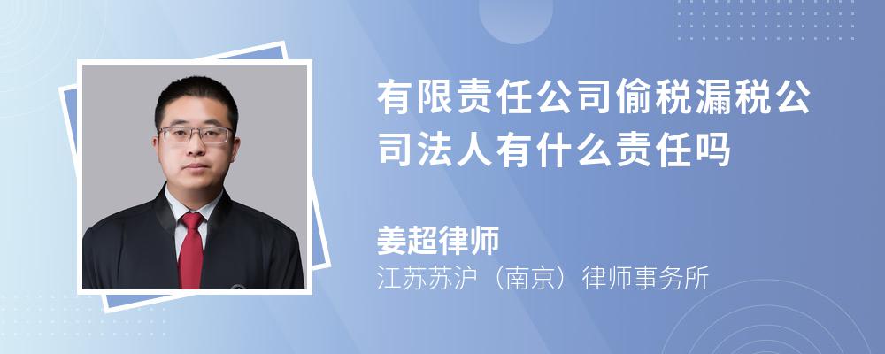 有限责任公司偷税漏税公司法人有什么责任吗