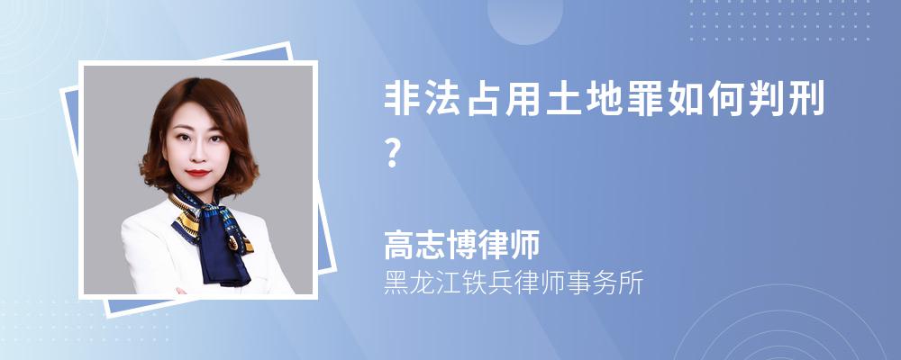 非法占用土地罪如何判刑?