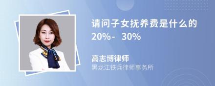 请问子女抚养费是什么的20%-30%