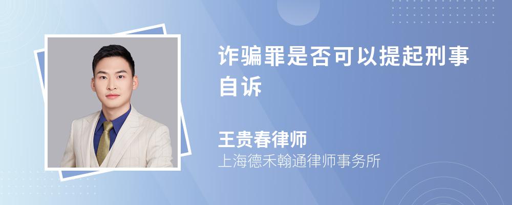 诈骗罪是否可以提起刑事自诉