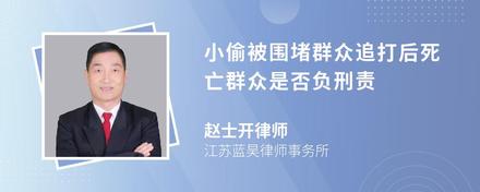 小偷被围堵群众追打后死亡群众是否负刑责