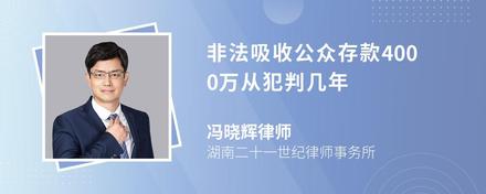 非法吸收公众存款4000万从犯判几年