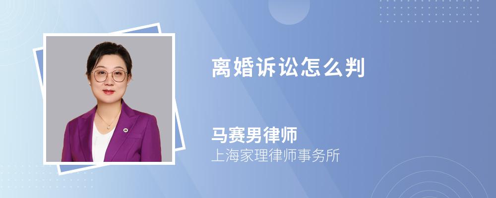 离婚诉讼怎么判