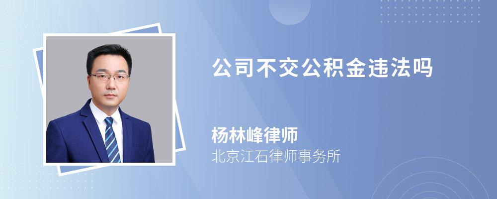 公司不交公积金违法吗