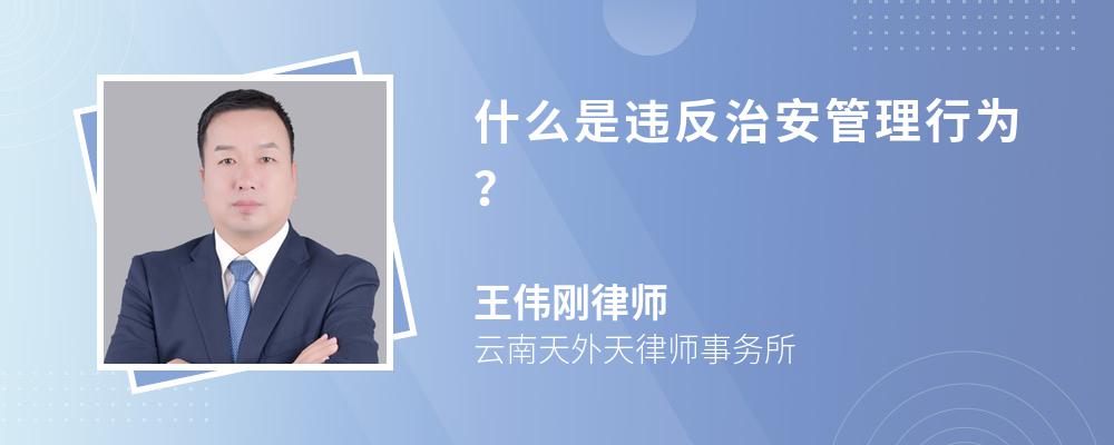 什么是违反治安管理行为？