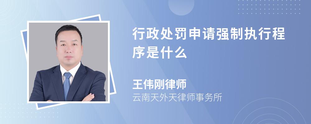 行政处罚申请强制执行程序是什么