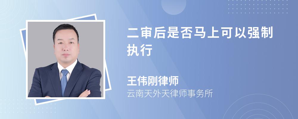 二审后是否马上可以强制执行