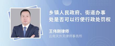 乡镇人民政府、街道办事处是否可以行使行政处罚权