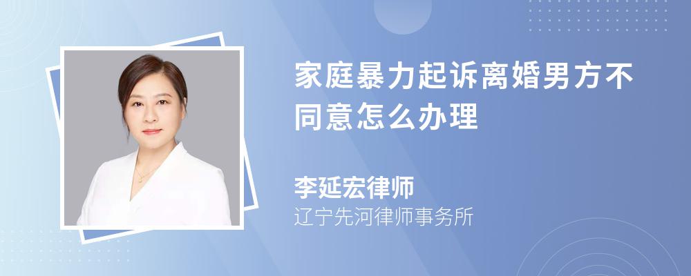 家庭暴力起诉离婚男方不同意怎么办理