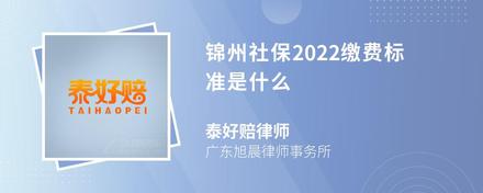 锦州社保2022缴费标准是什么