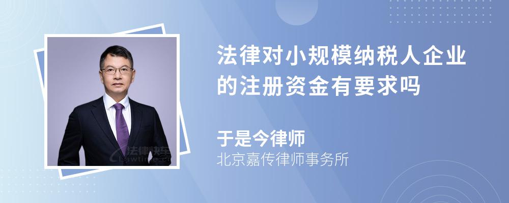 法律对小规模纳税人企业的注册资金有要求吗