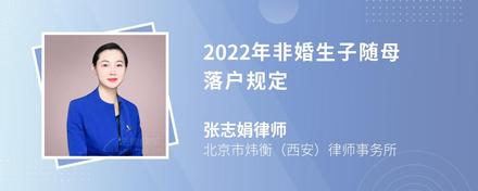 2022年非婚生子随母落户规定